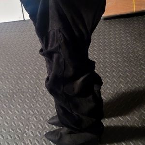 Thigh high slouchy suede boots